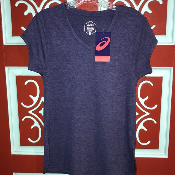 Asics Tops - NWT ASICS Peacoat Heather V Neck Workout top. Size XS